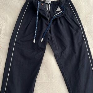 Stylish Navy Joggers with White Accents